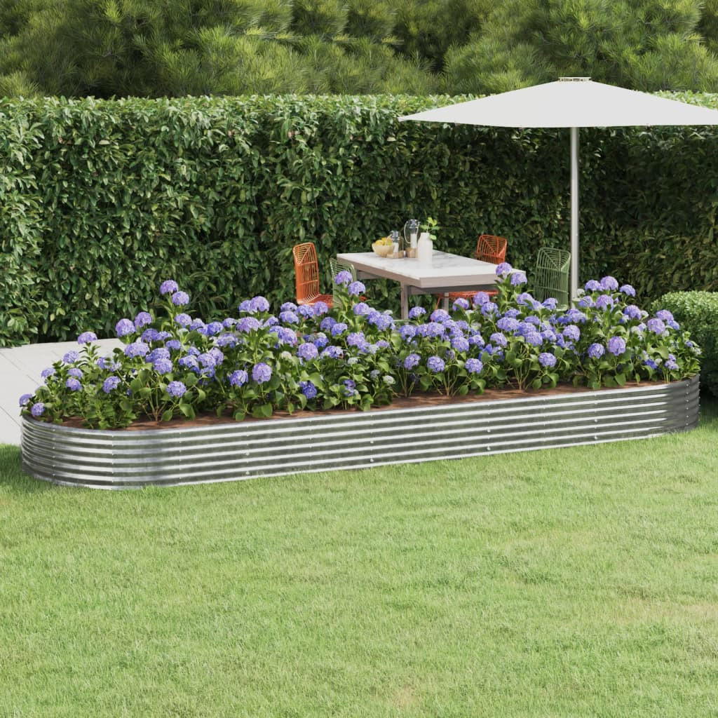 vidaXL Hochbeet Verzinkter Stahl 450x140x36 cm Silbern