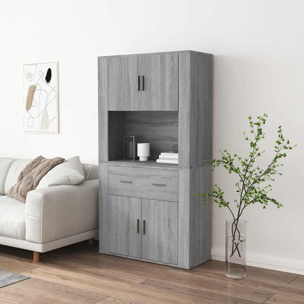vidaXL Highboard Grau Sonoma Holzwerkstoff