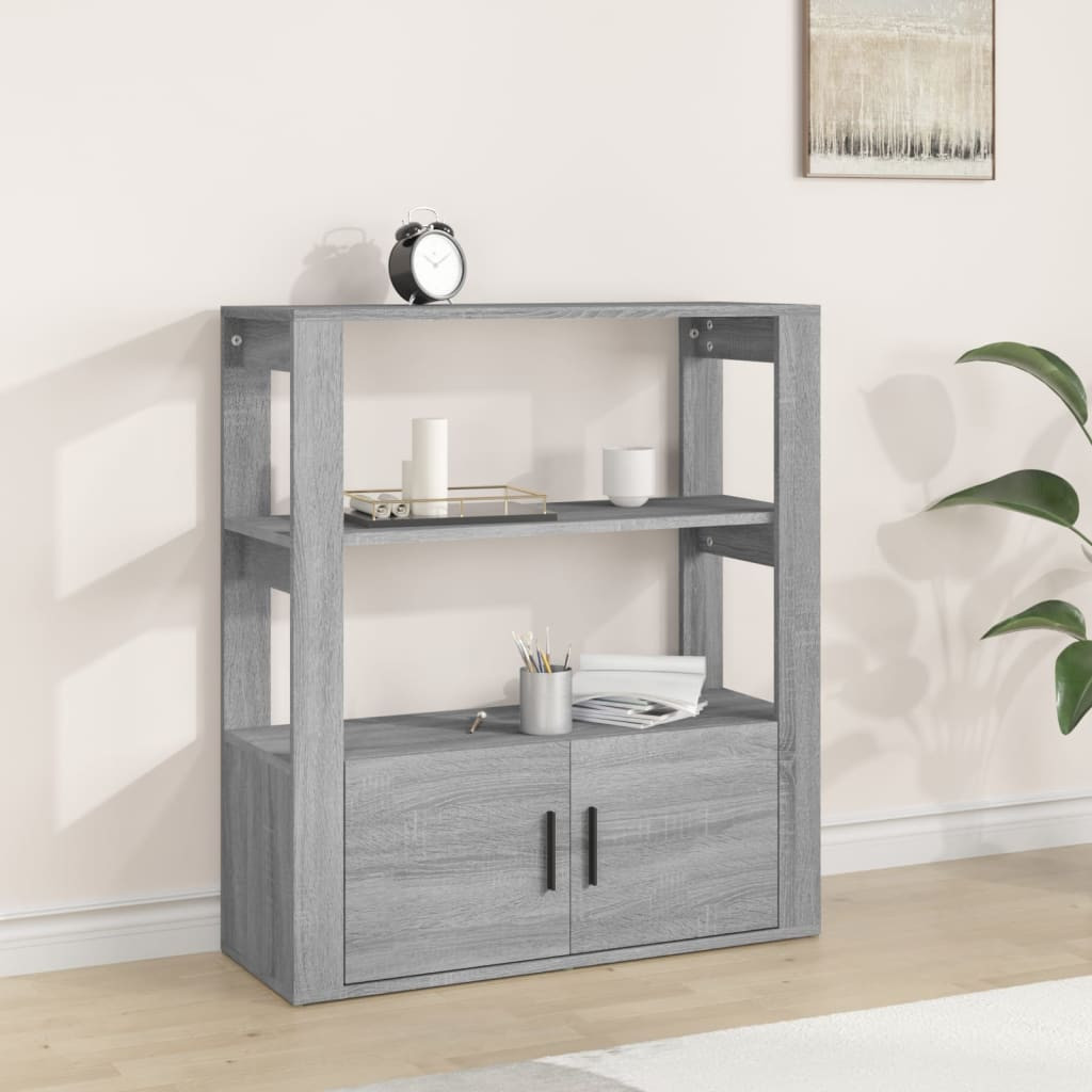 vidaXL Sideboard Grau Sonoma 80x30x90 cm Holzwerkstoff