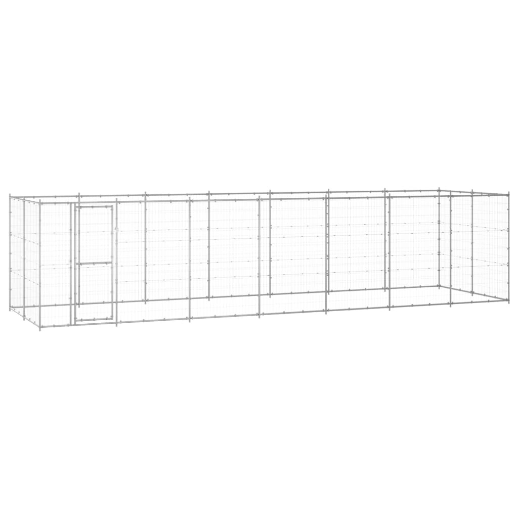 vidaXL Outdoor-Hundezwinger Verzinkter Stahl 16,94 m²