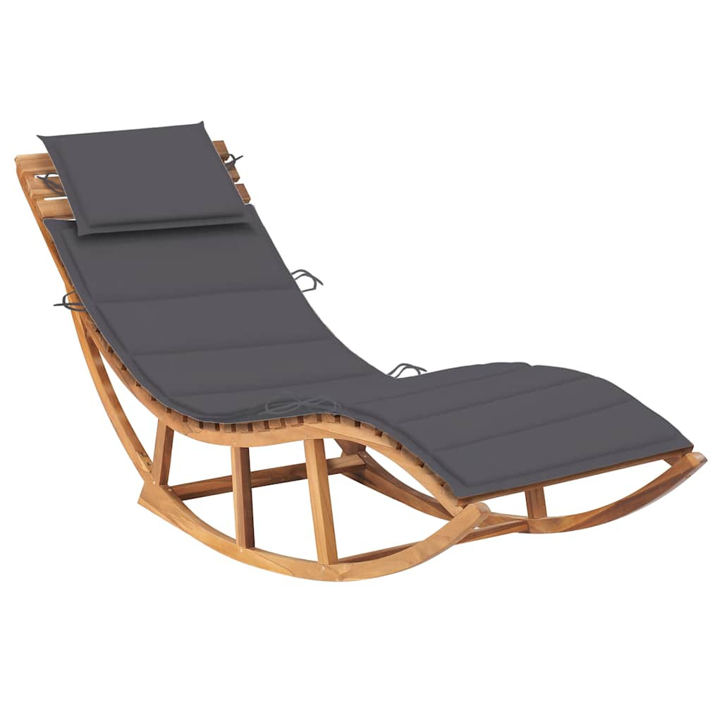 vidaXL Schaukelliege mit Auflage Massivholz Teak