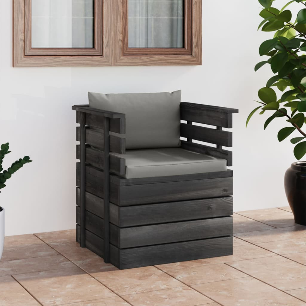 vidaXL Gartensessel mit Kissen Kiefernholz