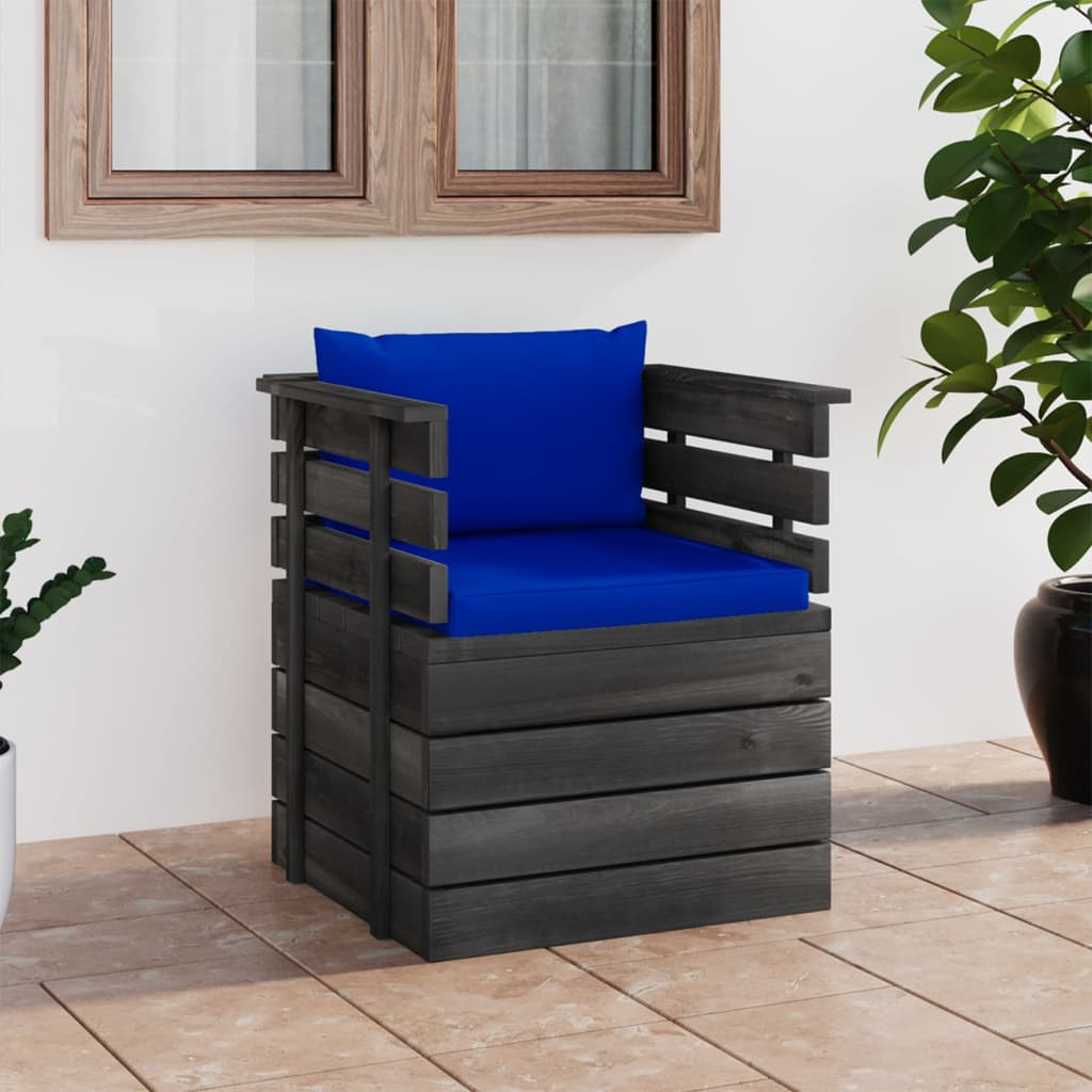 vidaXL Gartensessel mit Kissen Kiefernholz
