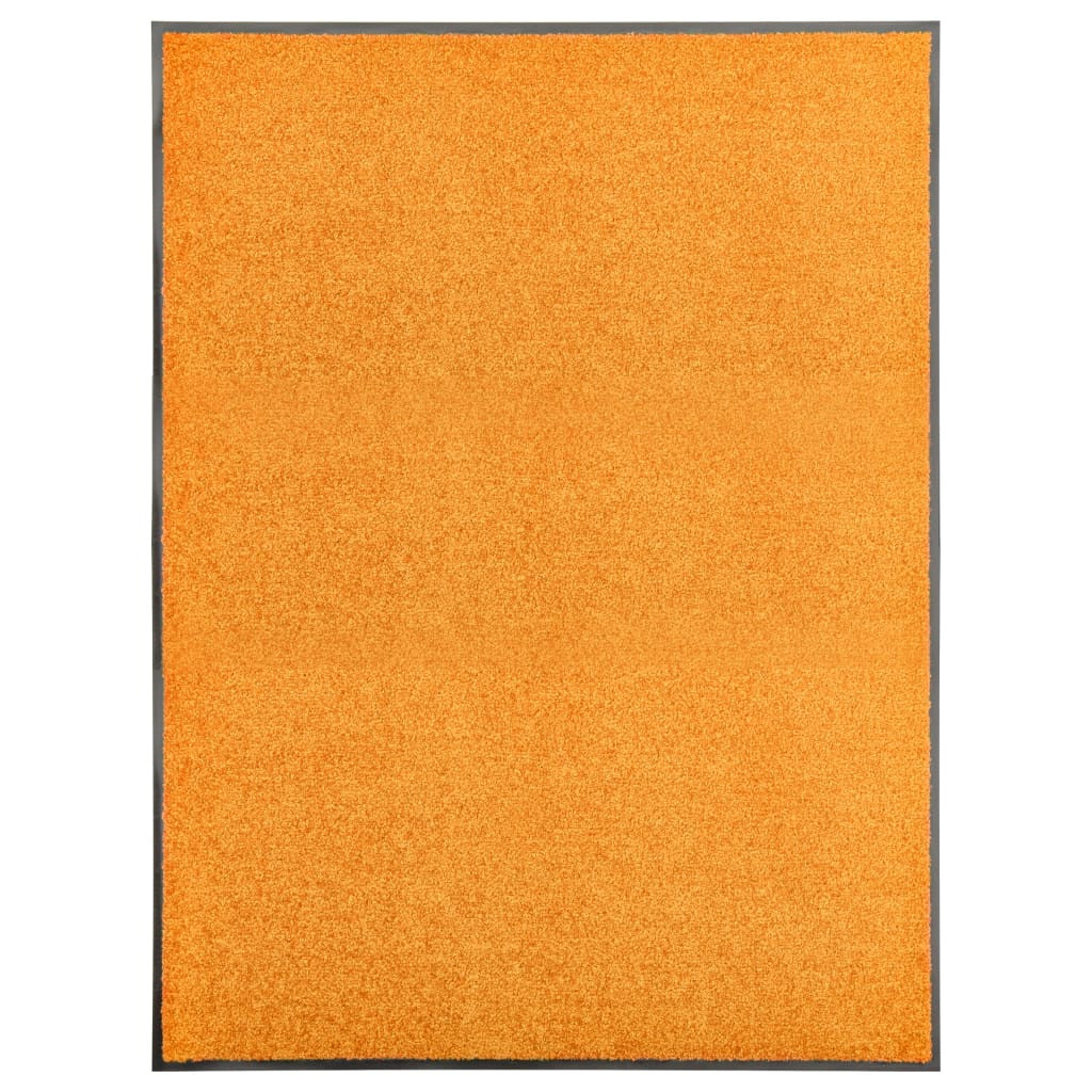 vidaXL Fußmatte Waschbar Orange 90x120 cm