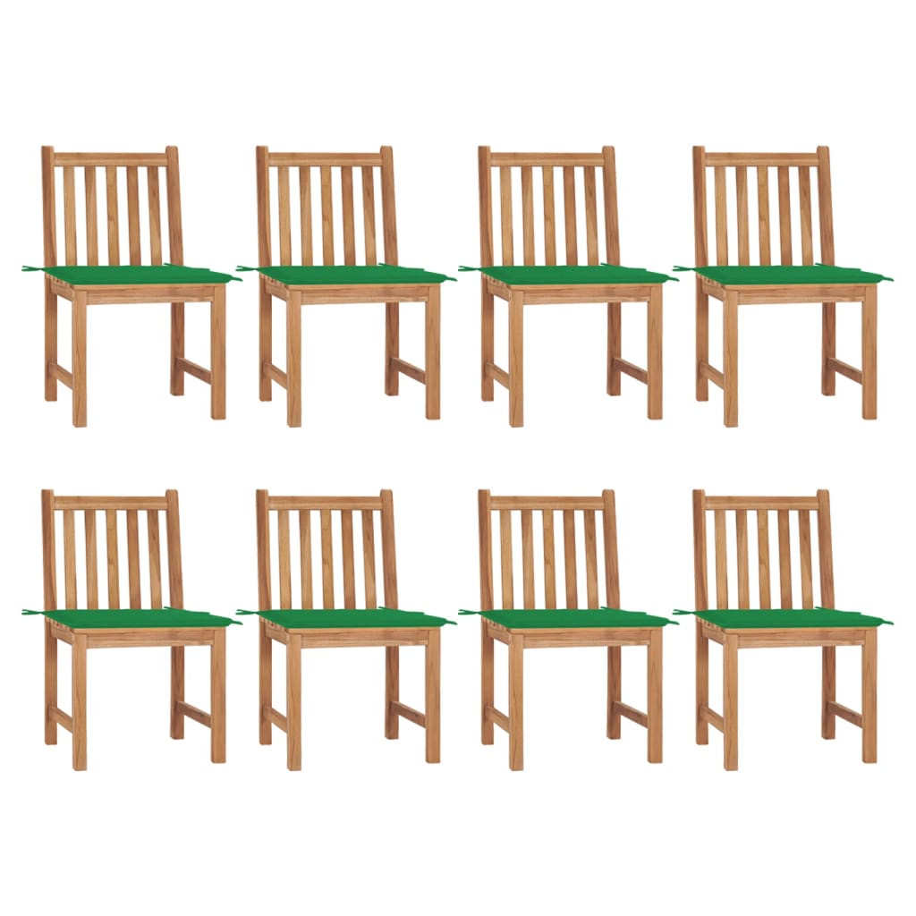 vidaXL Gartenstühle 8 Stk. mit Kissen Massivholz Teak