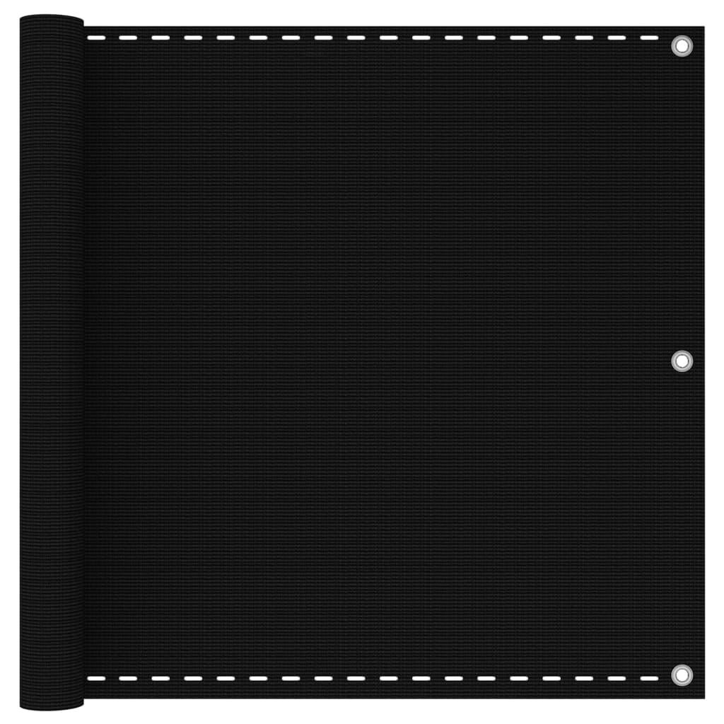 vidaXL Balkon-Sichtschutz Schwarz 90x300 cm HDPE