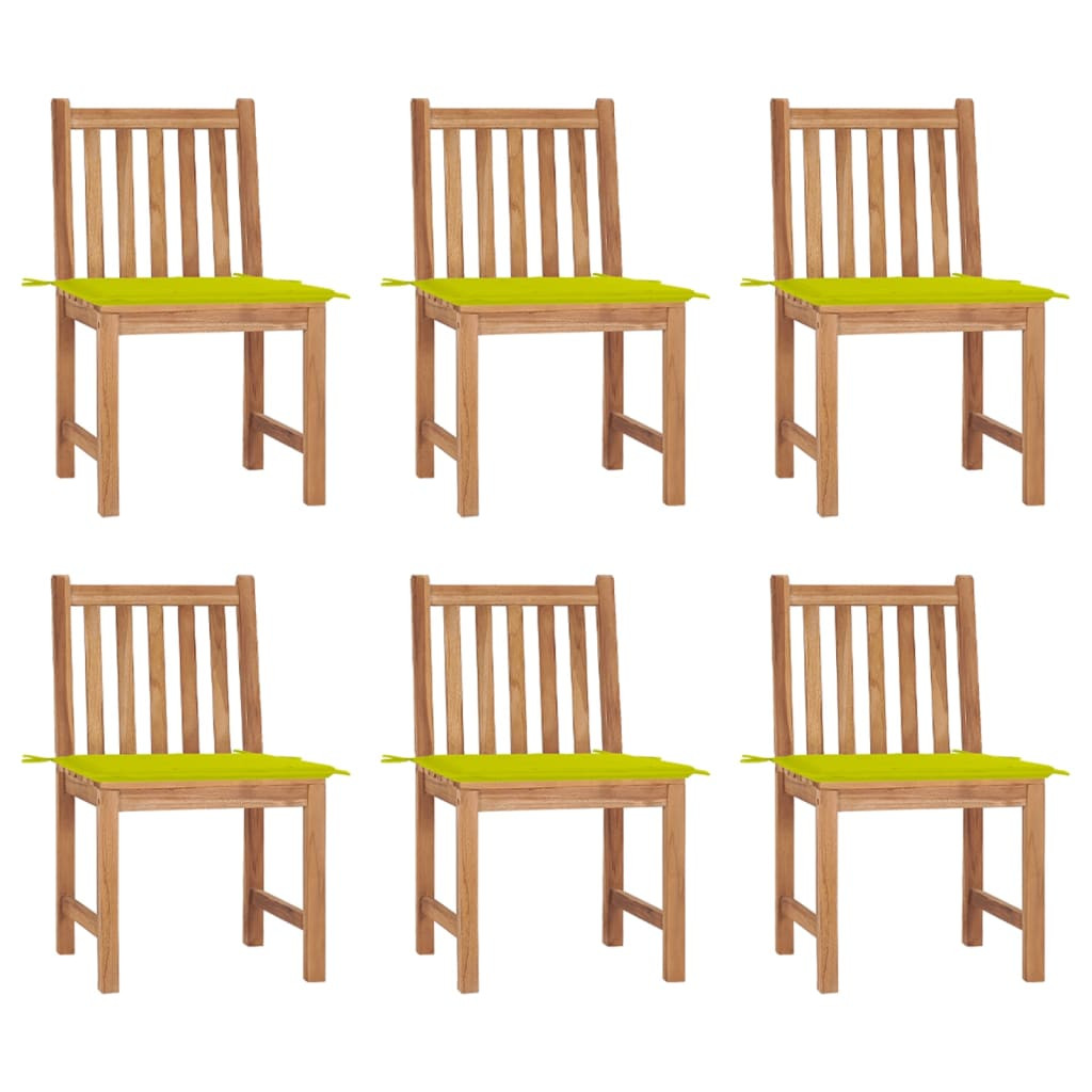 vidaXL Gartenstühle 6 Stk. mit Kissen Massivholz Teak