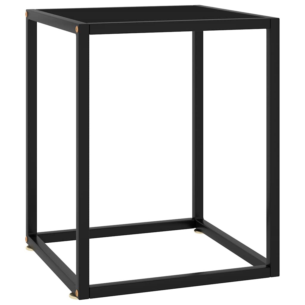vidaXL Couchtisch Schwarz mit Schwarzem Glas 40x40x50 cm