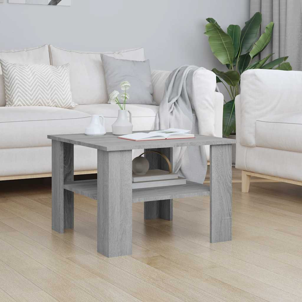 vidaXL Couchtisch Grau Sonoma 60x60x42 cm Holzwerkstoff