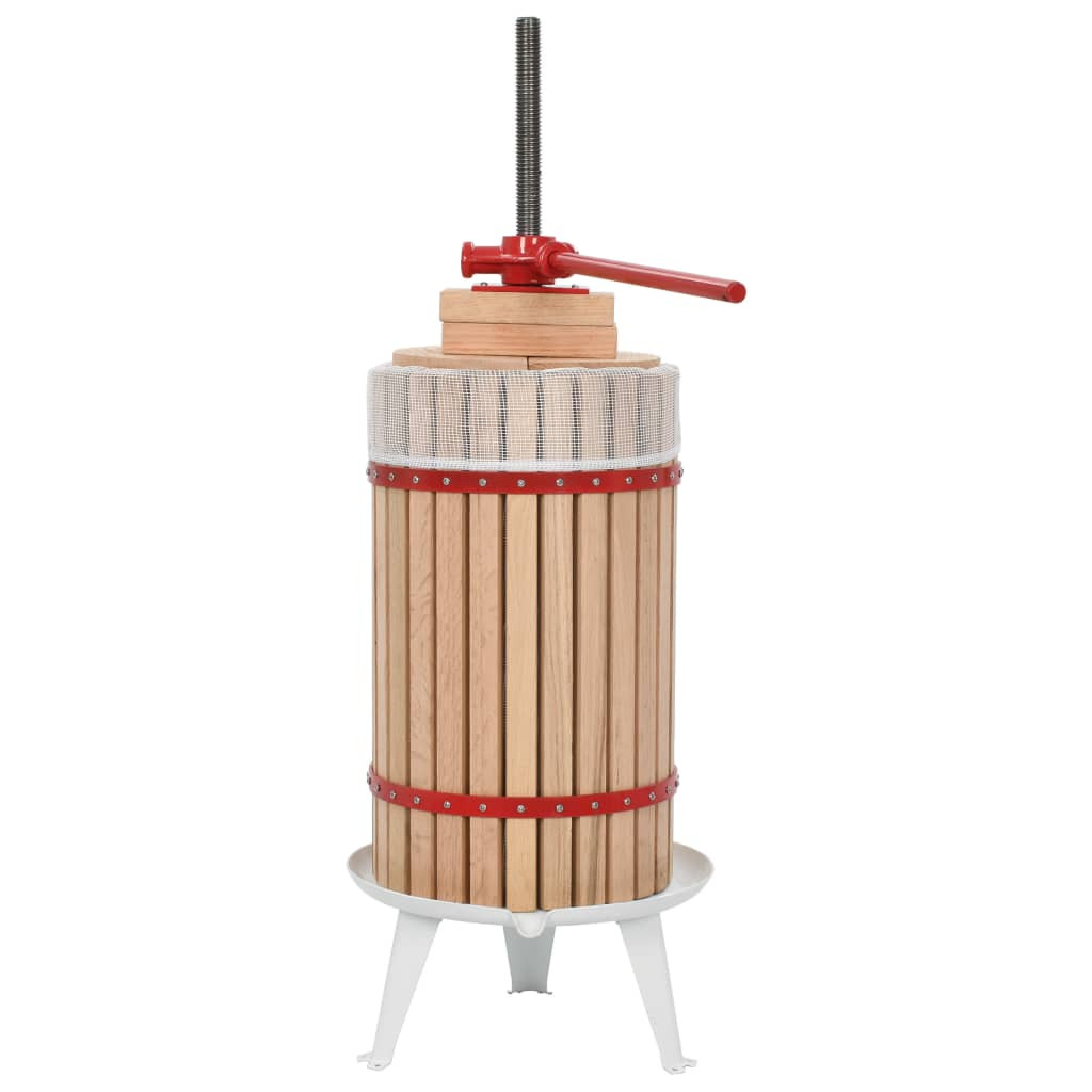 vidaXL Obst- und Weinpresse mit Stoffbeutel 30 L Eichenholz
