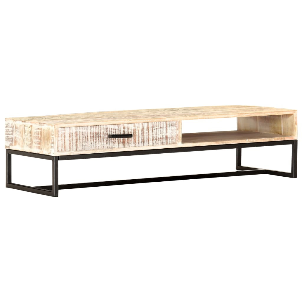 vidaXL Couchtisch Weiß 117 × 50 × 30 cm Massivholz Akazie