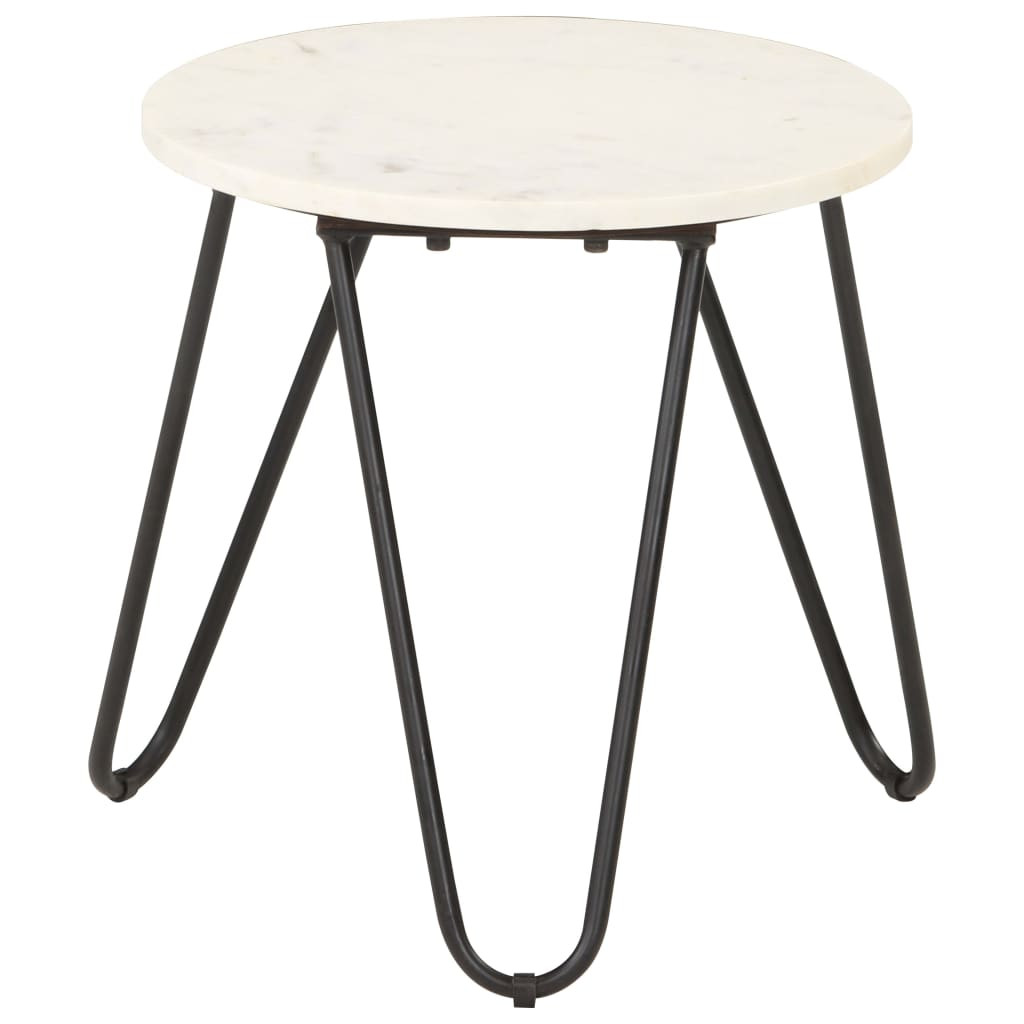 vidaXL Couchtisch Weiß 40×40×40 cm Echtstein in Marmoroptik
