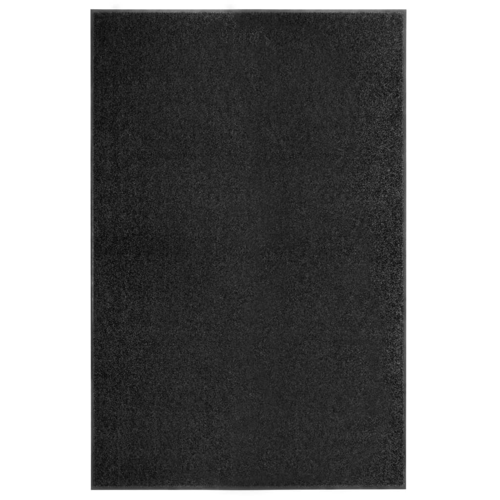 vidaXL Fußmatte Waschbar Schwarz 120x180 cm