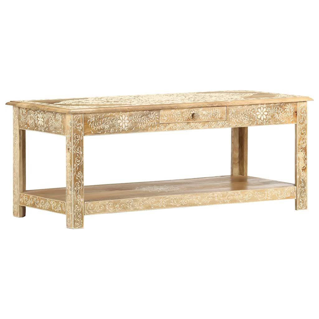 vidaXL Couchtisch 110 x 50 x 45 cm Handgemalt Massivholz Mango