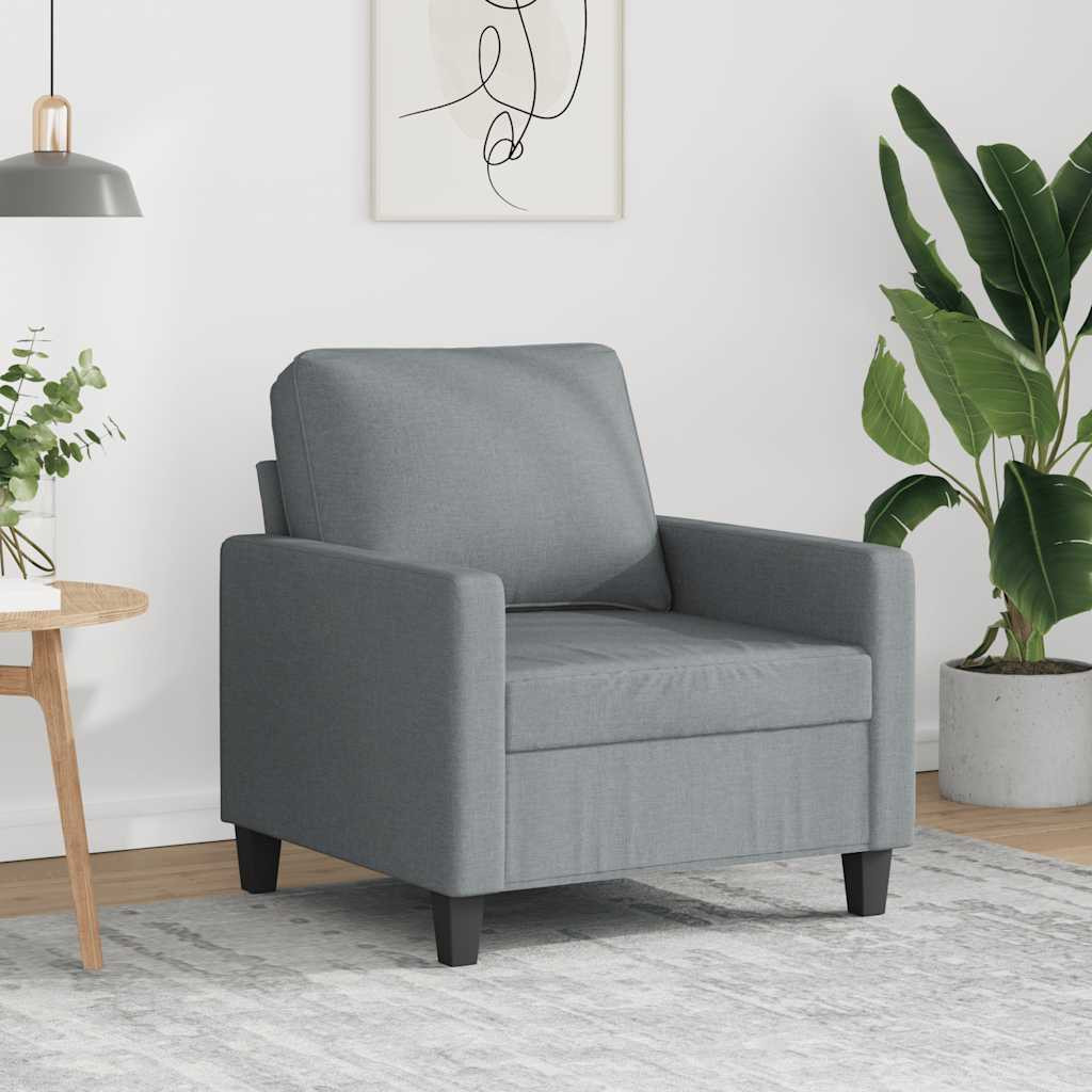 vidaXL Sofasessel Hellgrau 60 cm Stoff