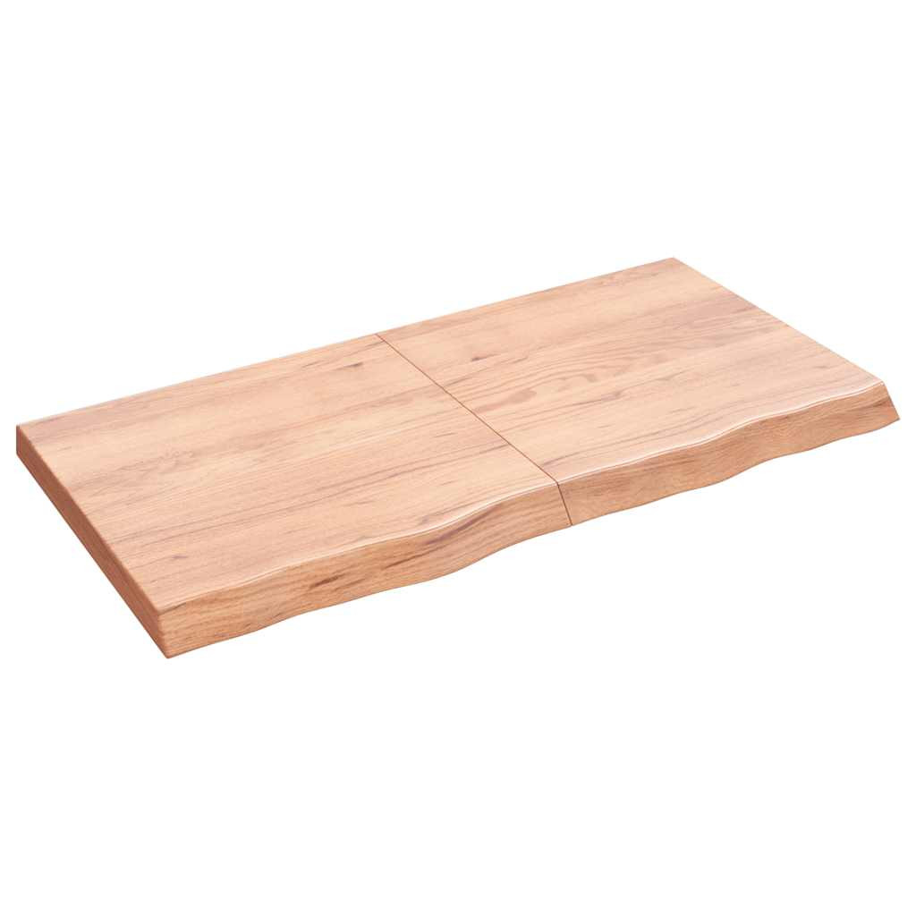 vidaXL Tischplatte Hellbraun 120x60x(2-6)cm Massivholz Eiche Behandelt