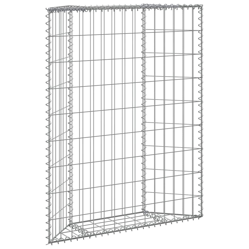 vidaXL Gabionen-Hochbeet Trapezform Verzinkter Stahl 80x20x100 cm
