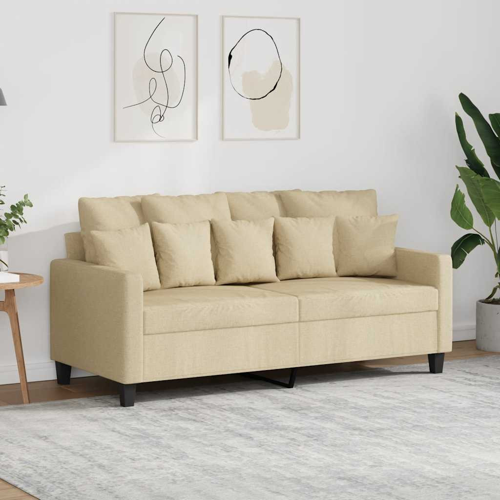 vidaXL 2-Sitzer-Sofa Creme 140 cm Stoff