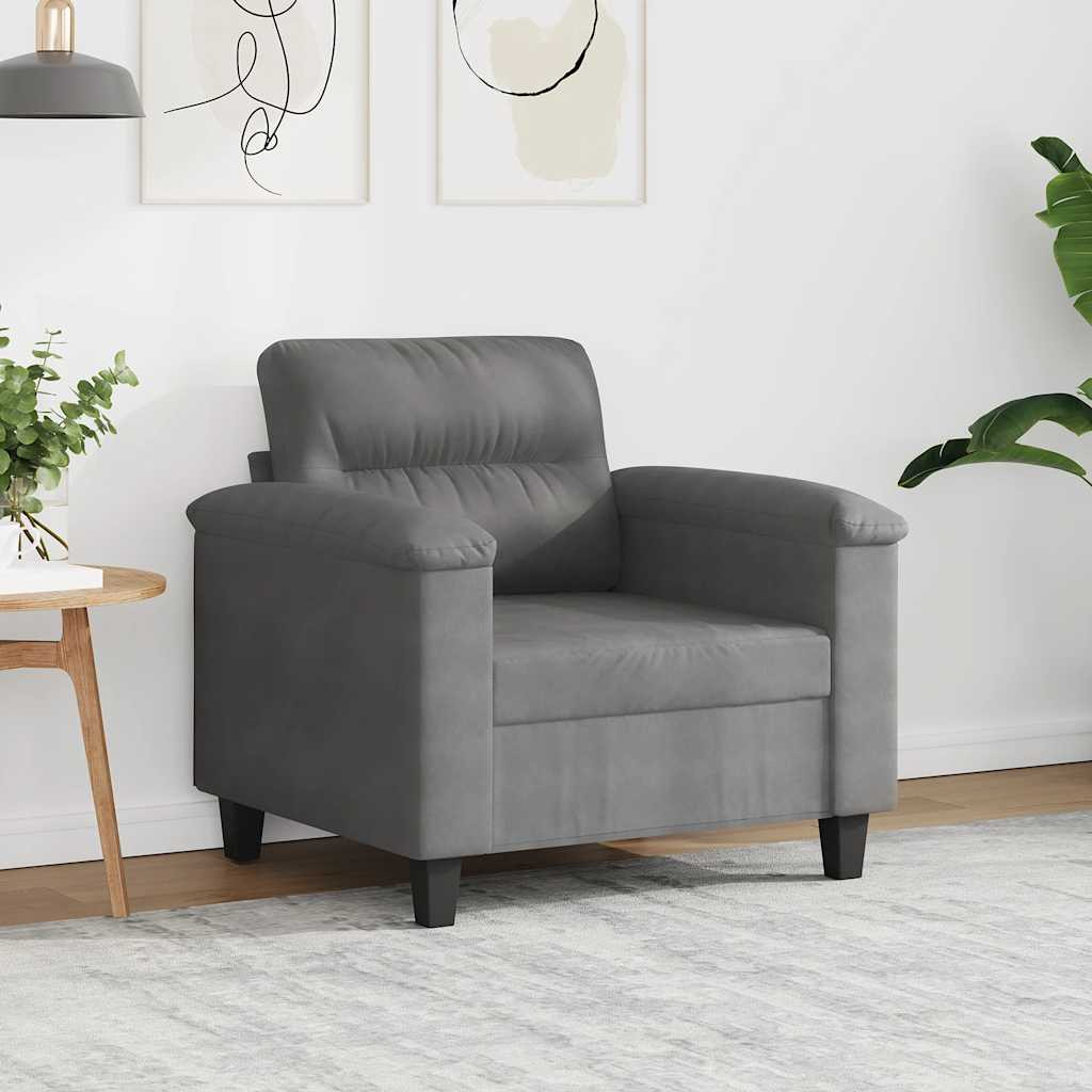 vidaXL Sessel Dunkelgrau 60 cm Mikrofasergewebe