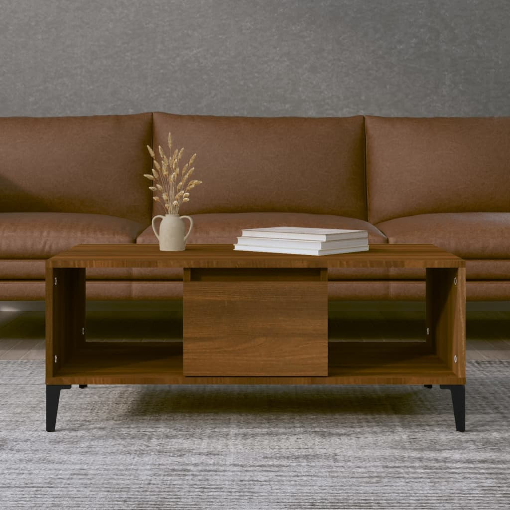 vidaXL Couchtisch Braun Eichen-Optik 90x50x36,5 cm Holzwerkstoff