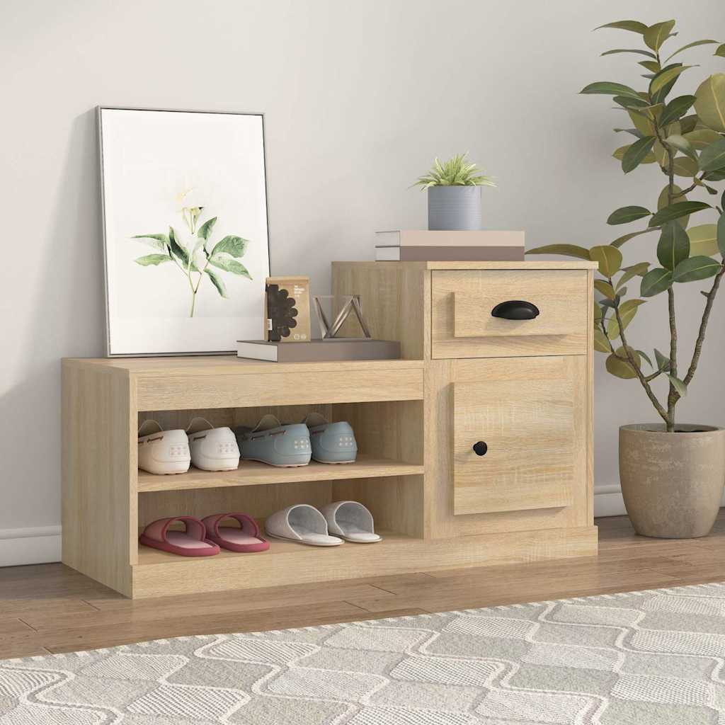vidaXL Schuhschrank Sonoma-Eiche 100x42x60 cm Holzwerkstoff