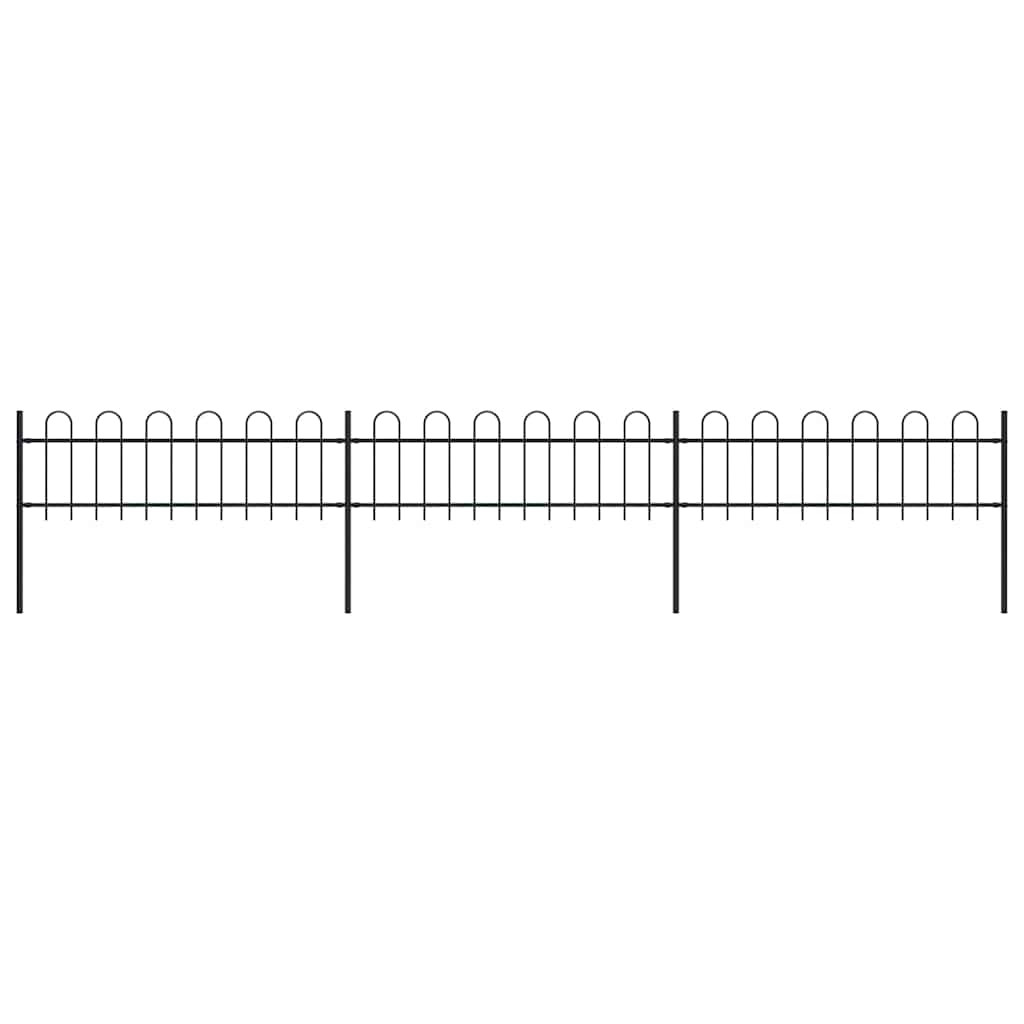vidaXL Gartenzaun mit Rundbogen Stahl 504 x 60 cm Schwarz