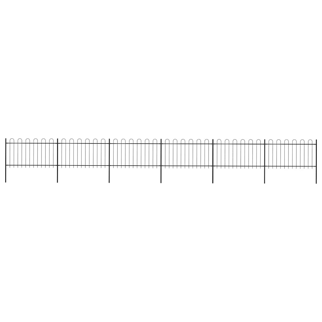 vidaXL Gartenzaun mit Rundbogen Stahl 1005 x 100 cm Schwarz