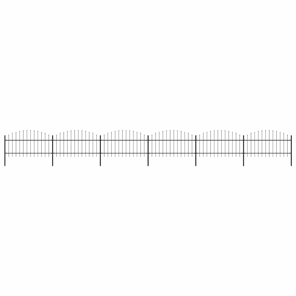 vidaXL Gartenzaun mit Speerspitze Stahl 1005 x 125 cm Schwarz