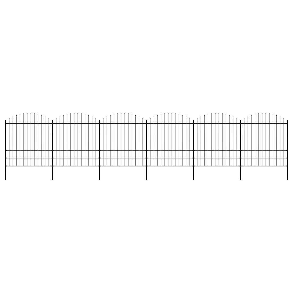 vidaXL Gartenzaun mit Speerspitze Stahl 1005 x 200 cm Schwarz