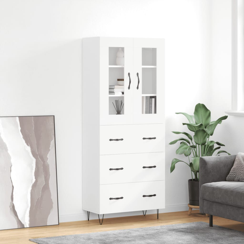 vidaXL Highboard Weiß 69,5x34x180 cm Holzwerkstoff