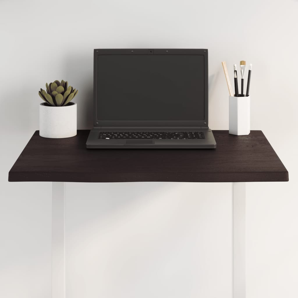 vidaXL Tischplatte 60x50x2 cm Massivholz Eiche Behandelt Baumkante