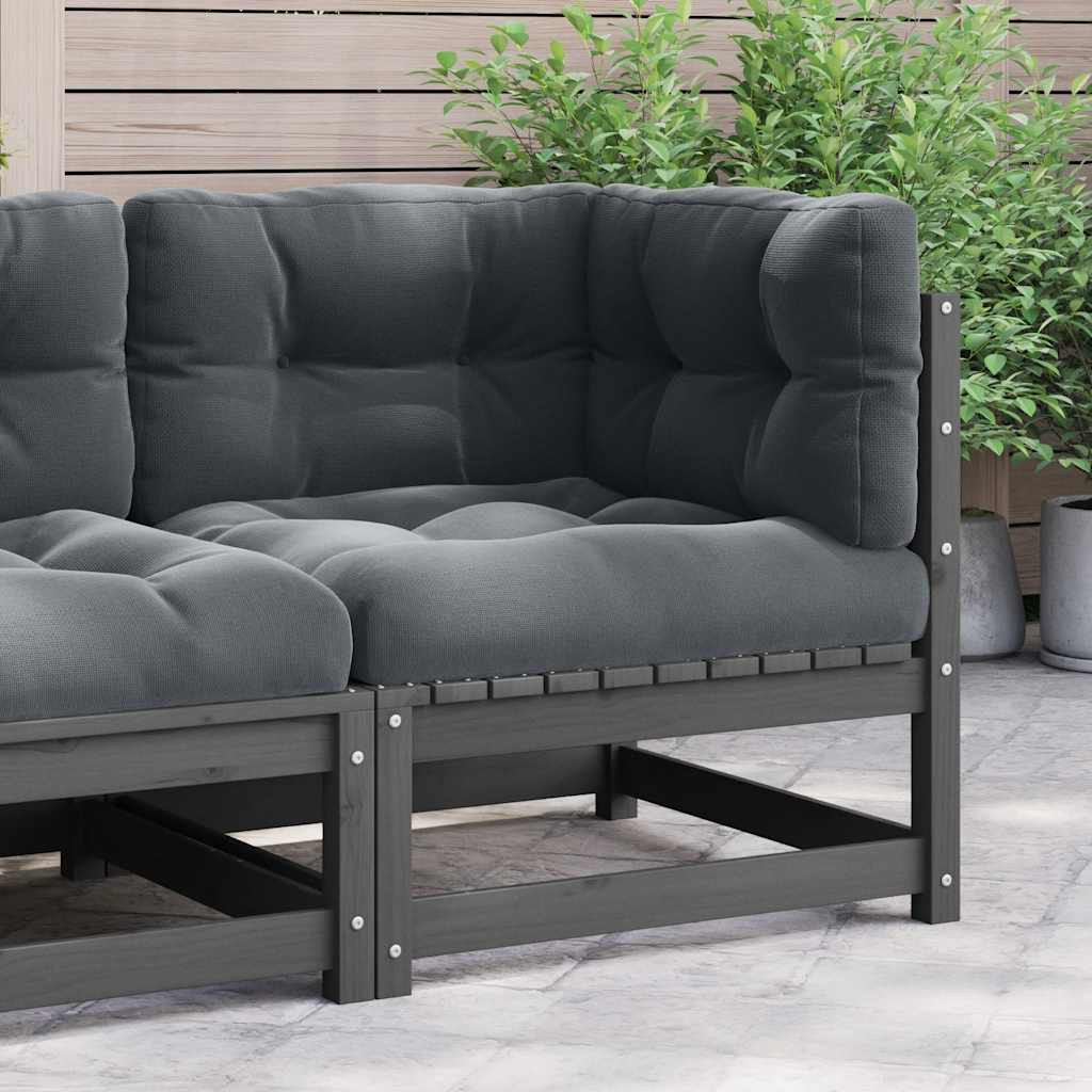 vidaXL Garten-Ecksofa mit Kissen Massivholz Kiefer