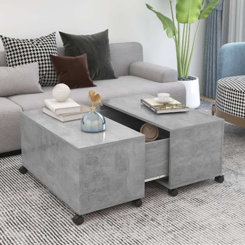 vidaXL Couchtisch Betongrau 75x75x38 cm Holzwerkstoff