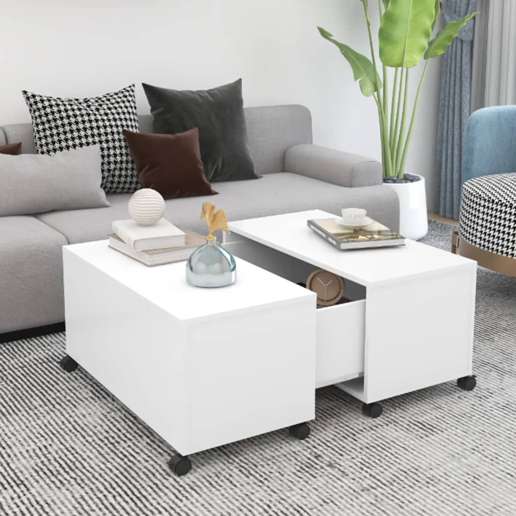 vidaXL Couchtisch Weiß 75x75x38 cm Holzwerkstoff