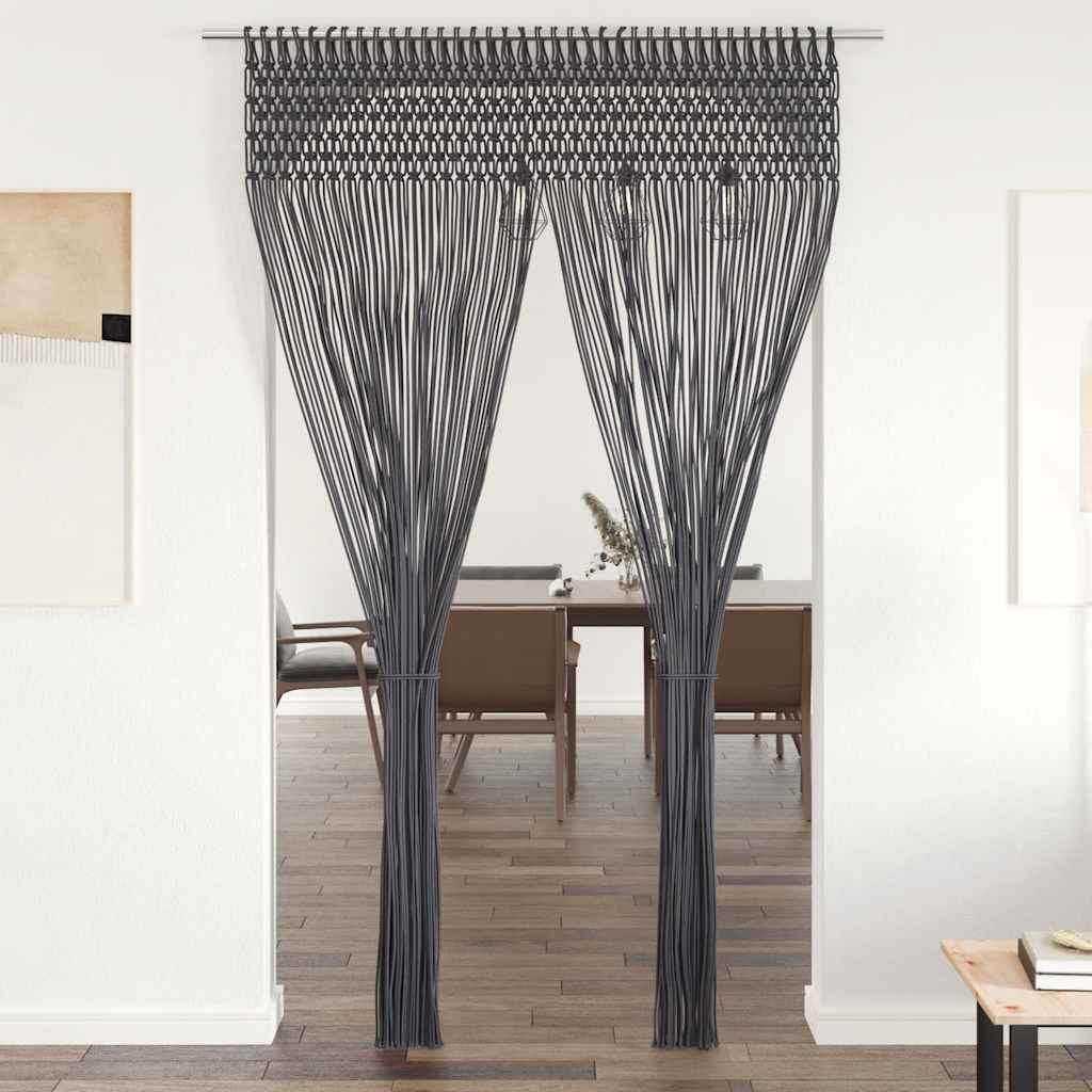 vidaXL Makramee Vorhang Anthrazit 140x240 cm Baumwolle