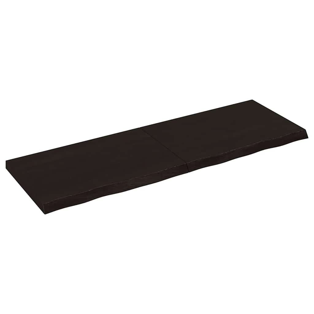 vidaXL Wandregal Dunkelbraun 120x40x(2-4)cm Massivholz Eiche Behandelt