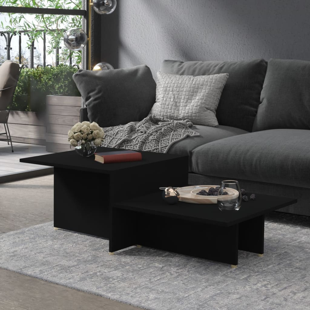 vidaXL Couchtisch Schwarz 111,5x50x33 cm Holzwerkstoff
