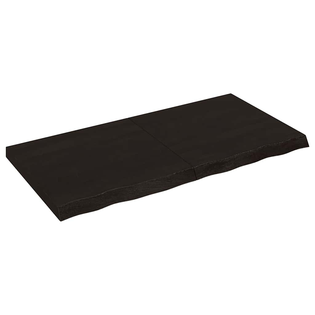 vidaXL Tischplatte Dunkelbraun 120x60x(2-6)cm Massivholz Eiche