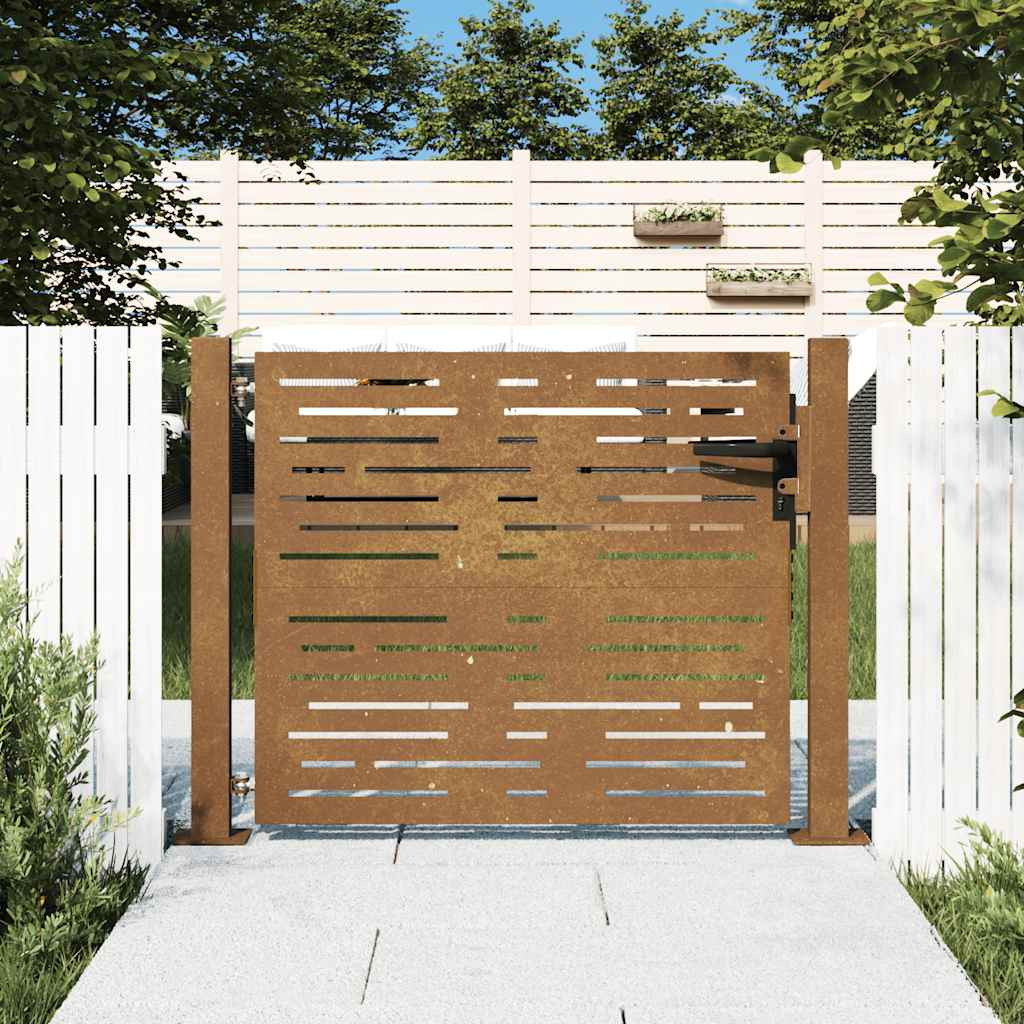 vidaXL Gartentor 100x75 cm Cortenstahl Quadratisches Design