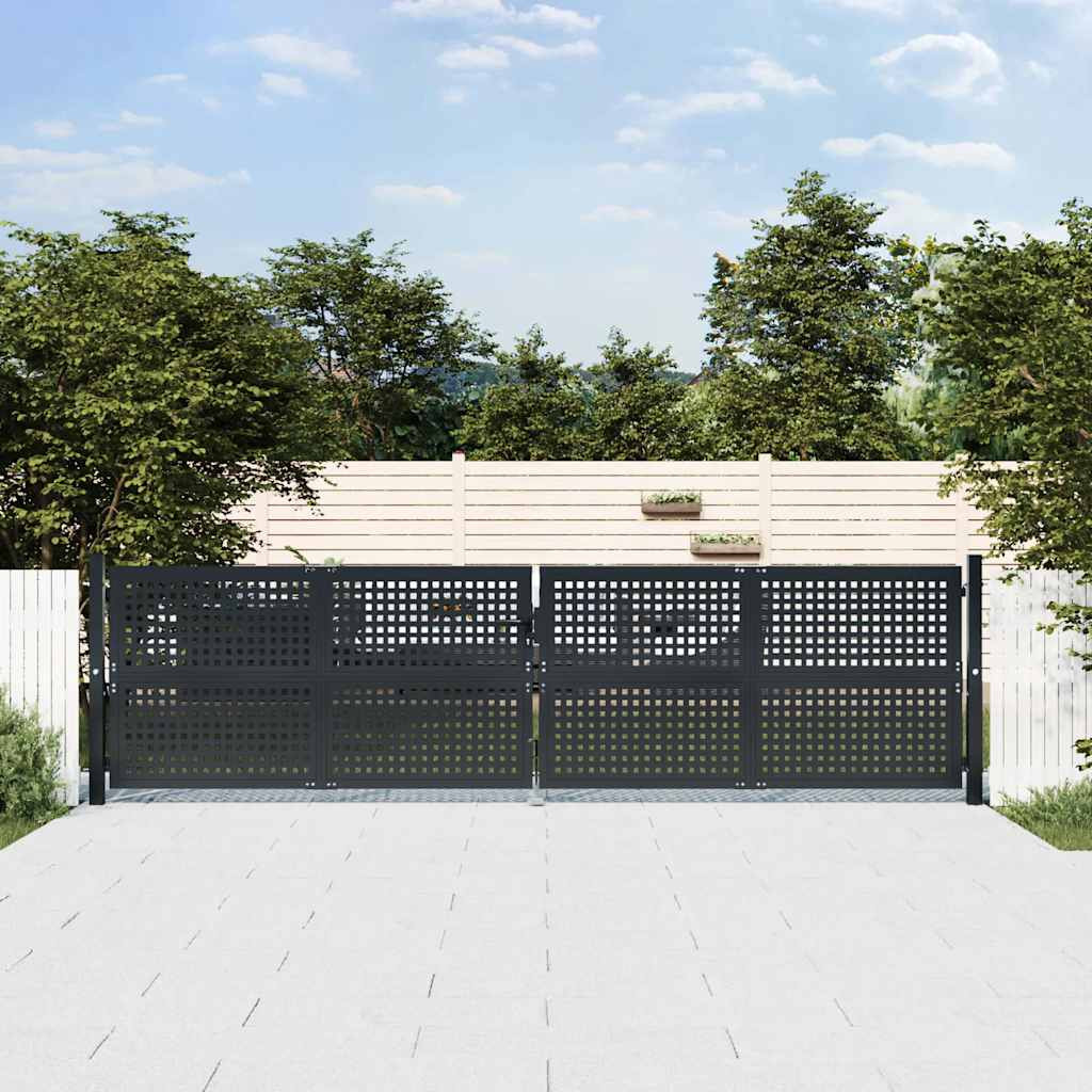 vidaXL Gartentor Anthrazit 400x75 cm Stahl