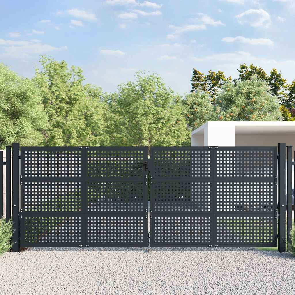 vidaXL Gartentor Anthrazit 400x125 cm Stahl