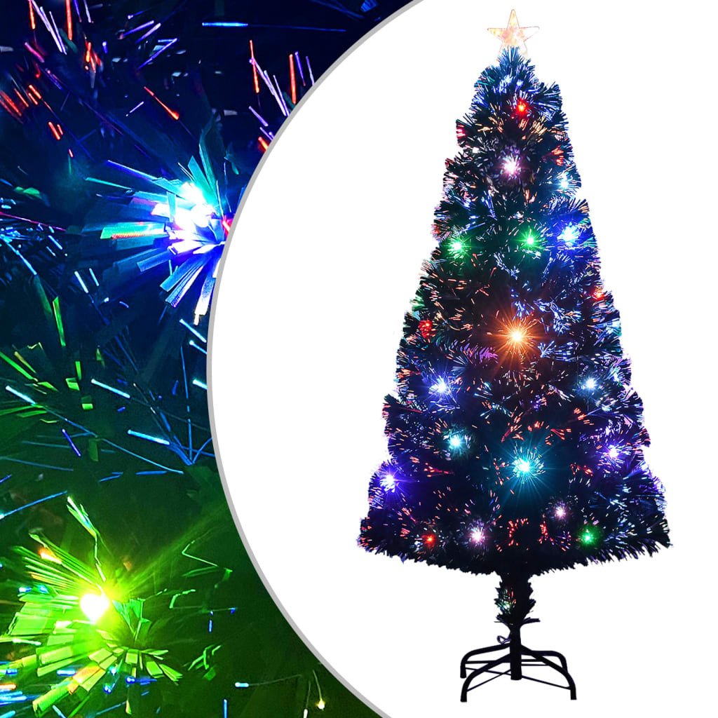 vidaXL Vorbeleuchteter Weihnachtsbaum mit Ständer und LED 120 cm Glasfaser