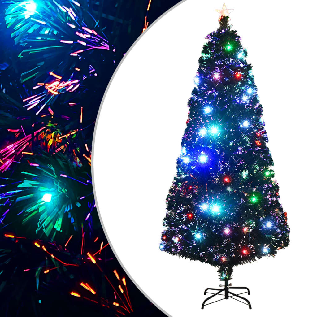 vidaXL Vorbeleuchteter Weihnachtsbaum mit Ständer und LED 180 cm Glasfaser
