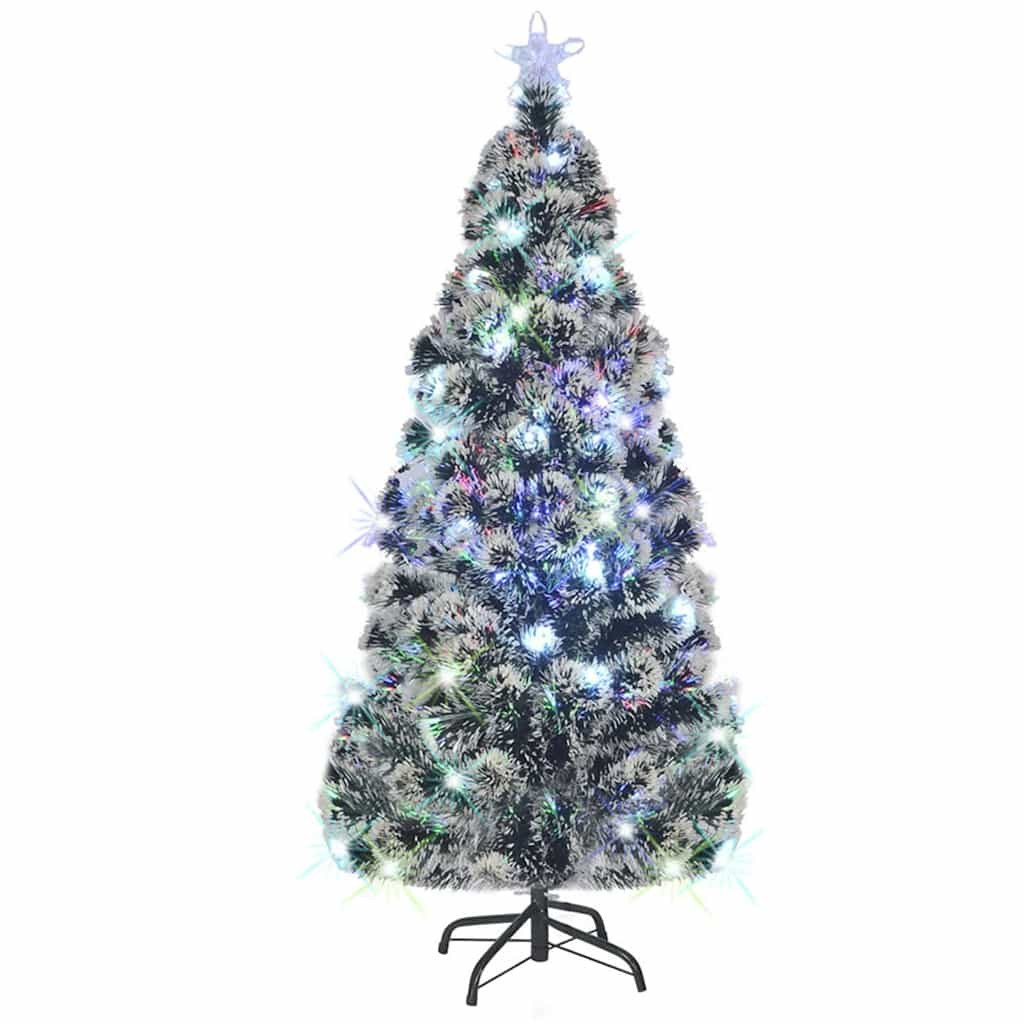 vidaXL Vorbeleuchteter Weihnachtsbaum mit Ständer und LED 210 cm Glasfaser