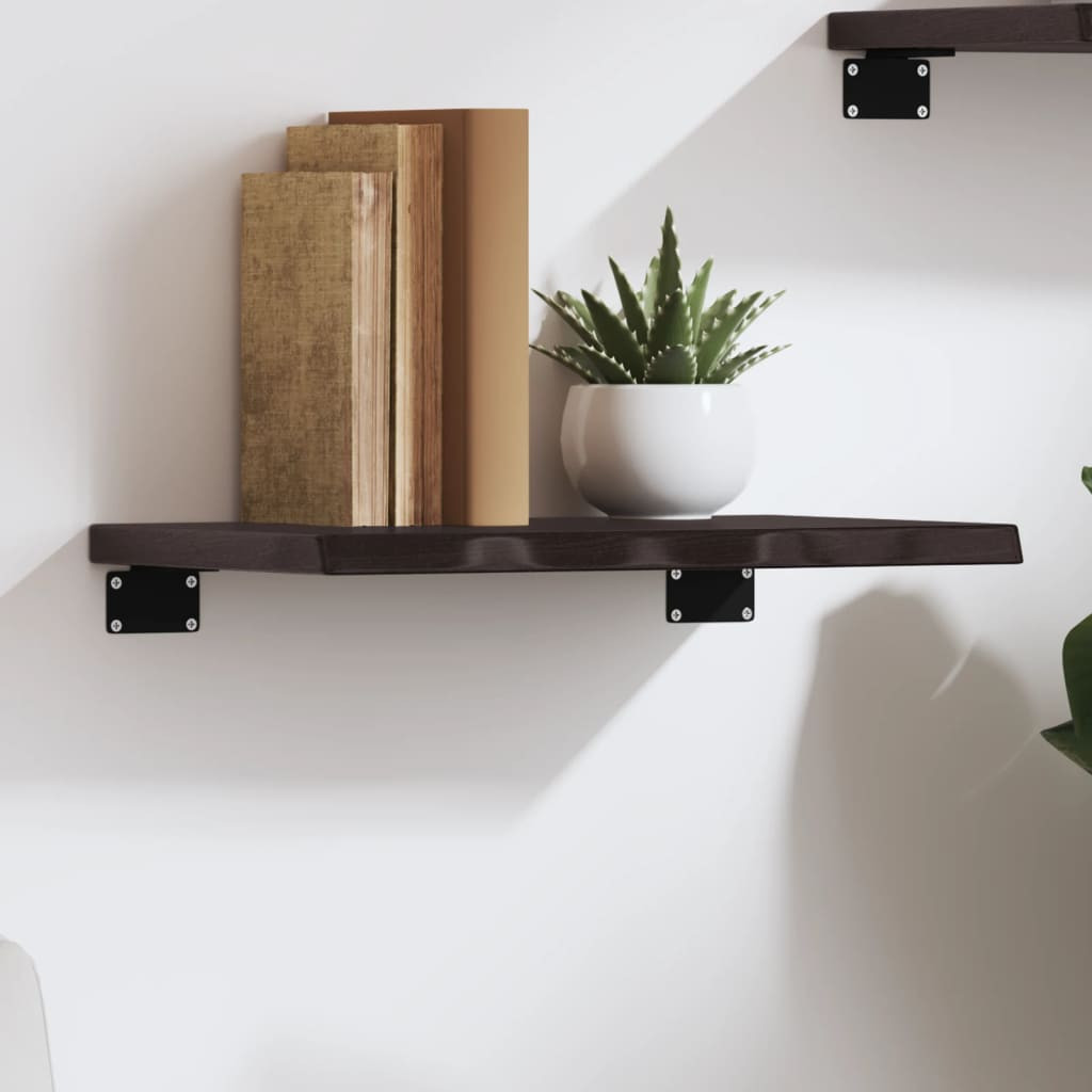 vidaXL Wandregal Dunkelbraun 40x30x2 cm Massivholz Eiche Behandelt