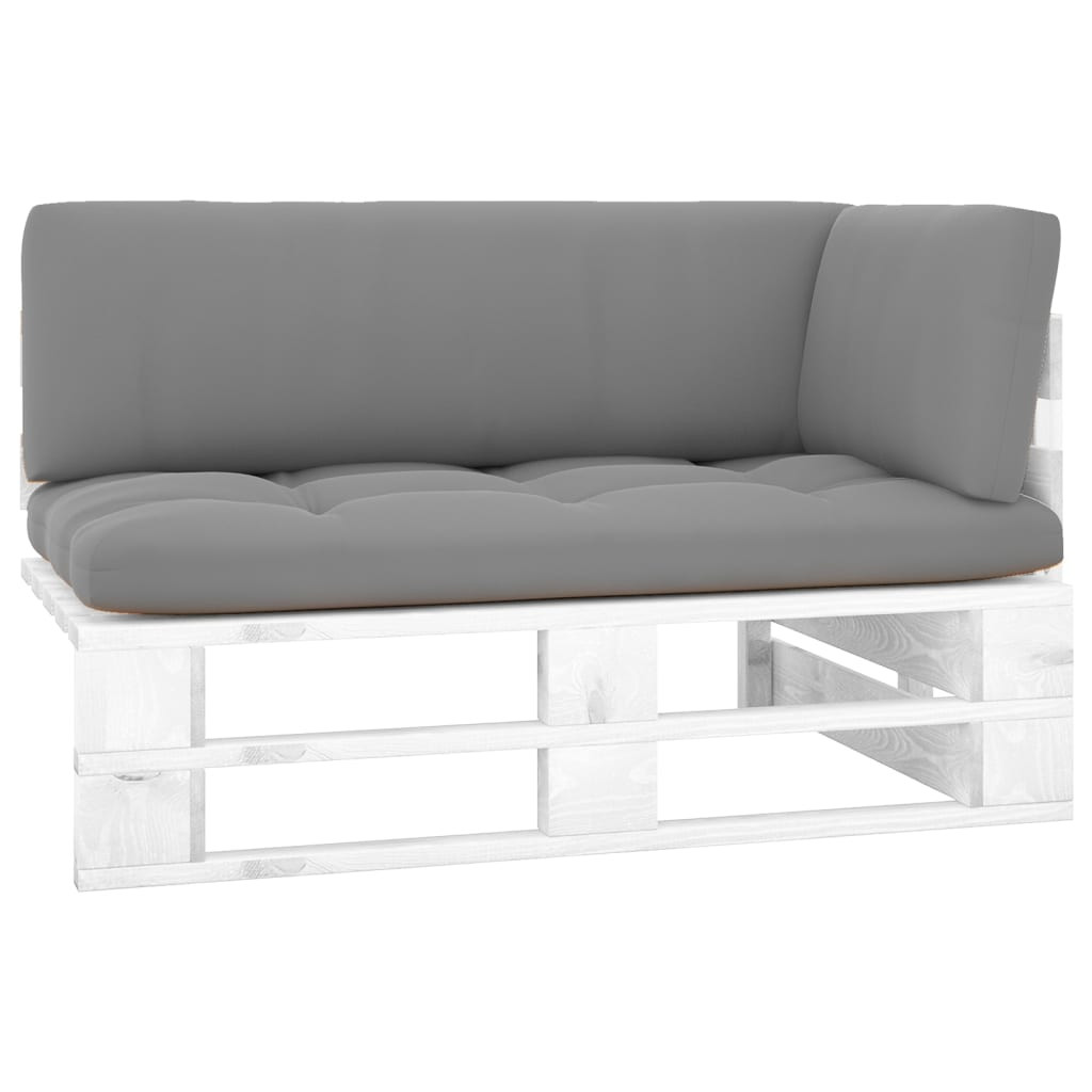 vidaXL Outdoor-Ecksofa Paletten Kiefernholz Imprägniert Weiß