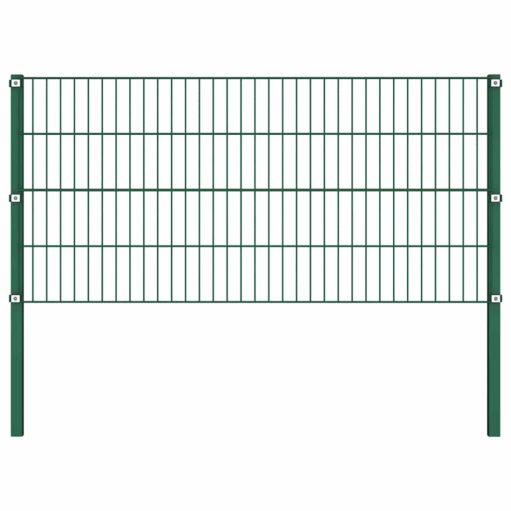 vidaXL Zaunelement mit Pfosten Eisen 176,5 x 80 cm Grün