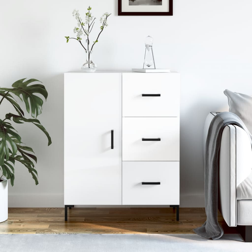 vidaXL Sideboard Hochglanz-Weiß 69,5x34x90 cm Holzwerkstoff