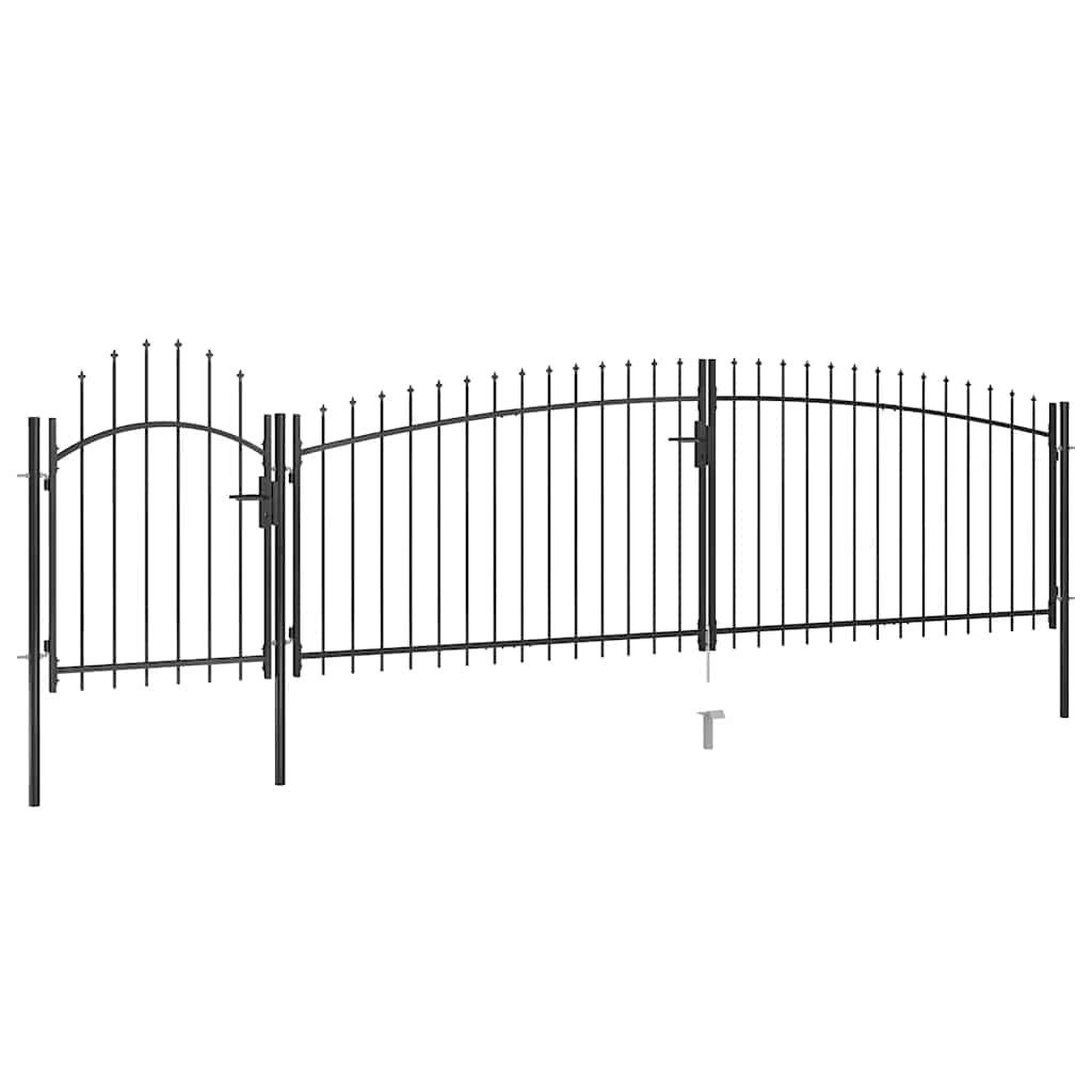 vidaXL Gartentor Woerden mit Speerspitze 5 x 1,25 m Schwarz