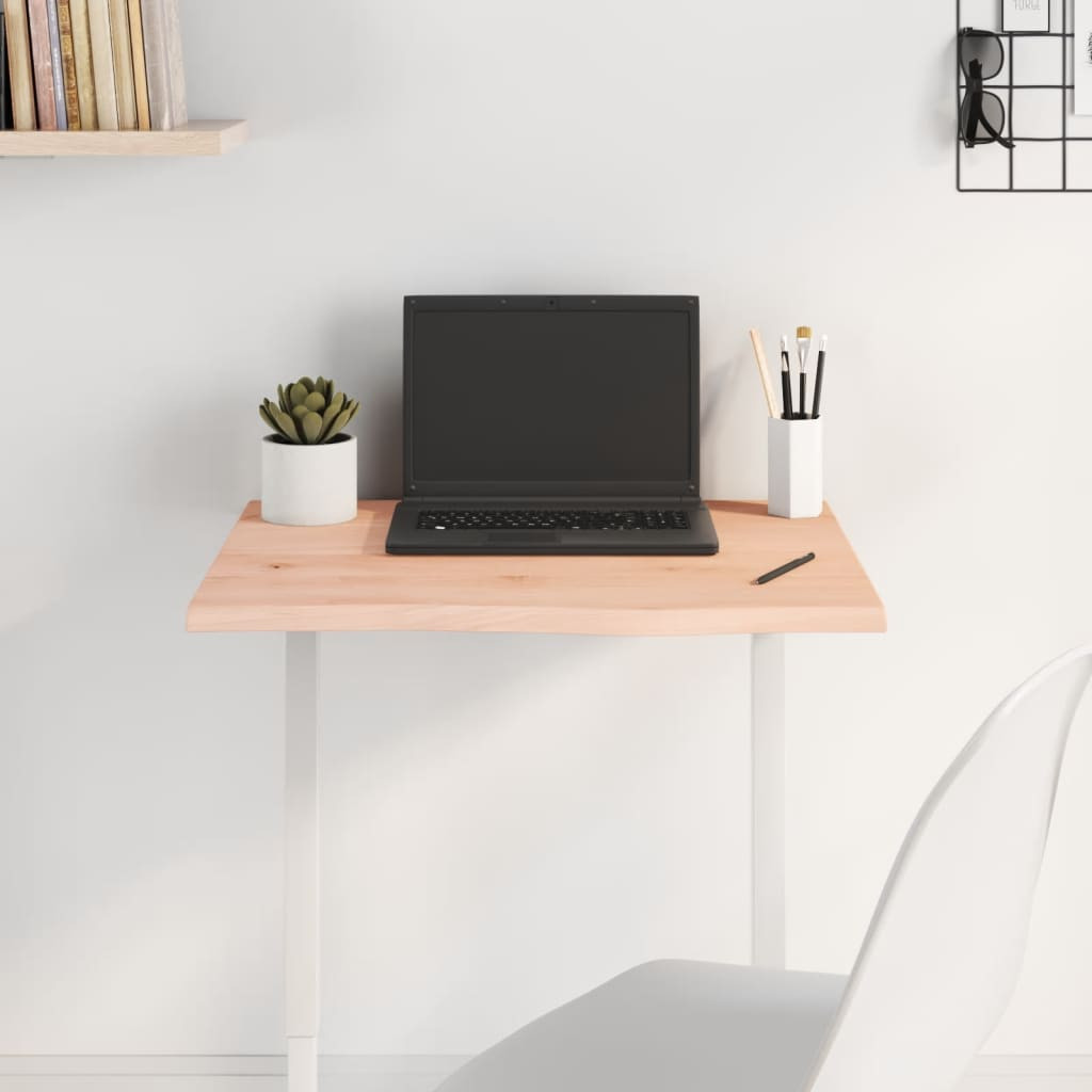 vidaXL Tischplatte 60x50x2 cm Massivholz Eiche Unbehandelt